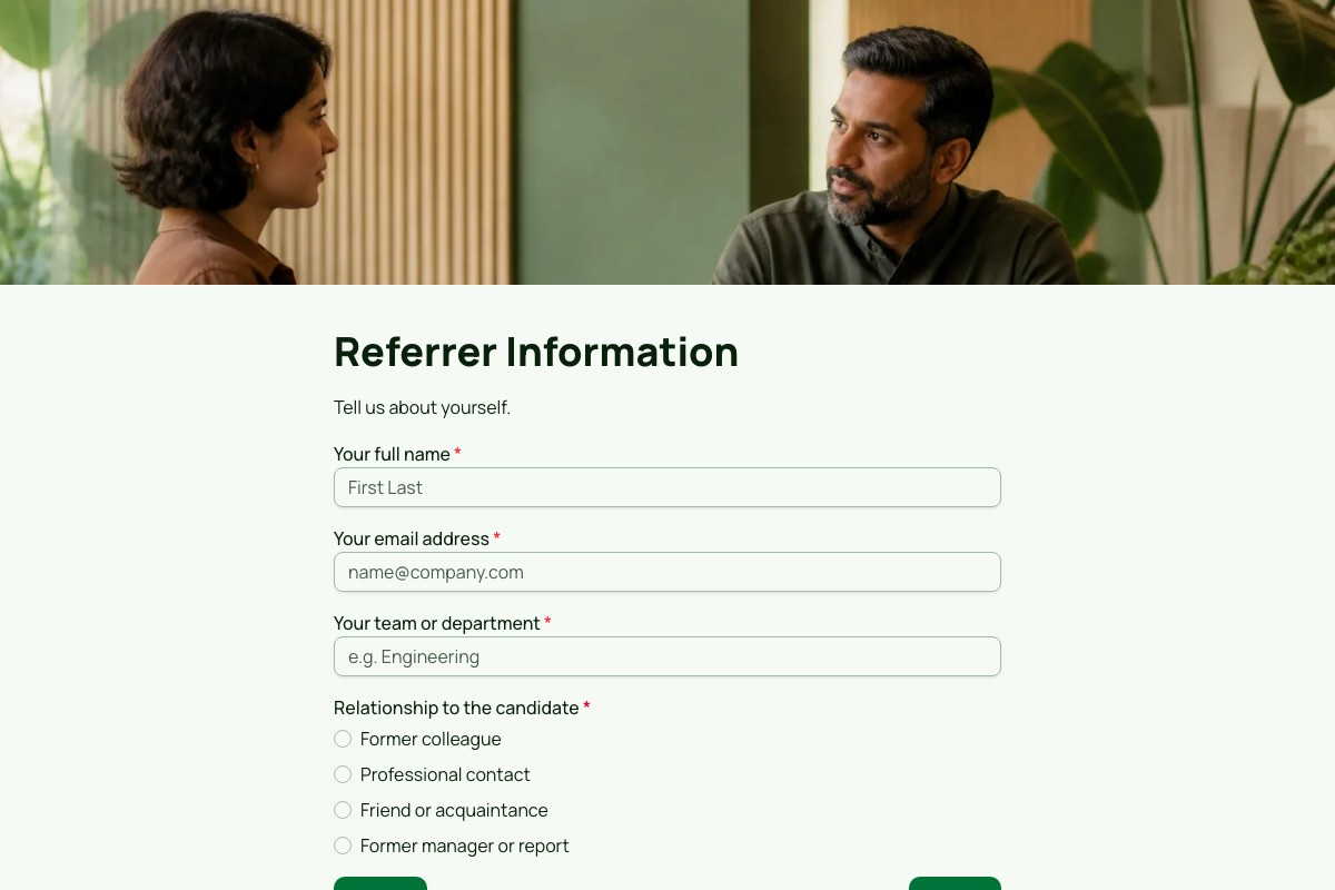 Candidate Referral Form form template preview