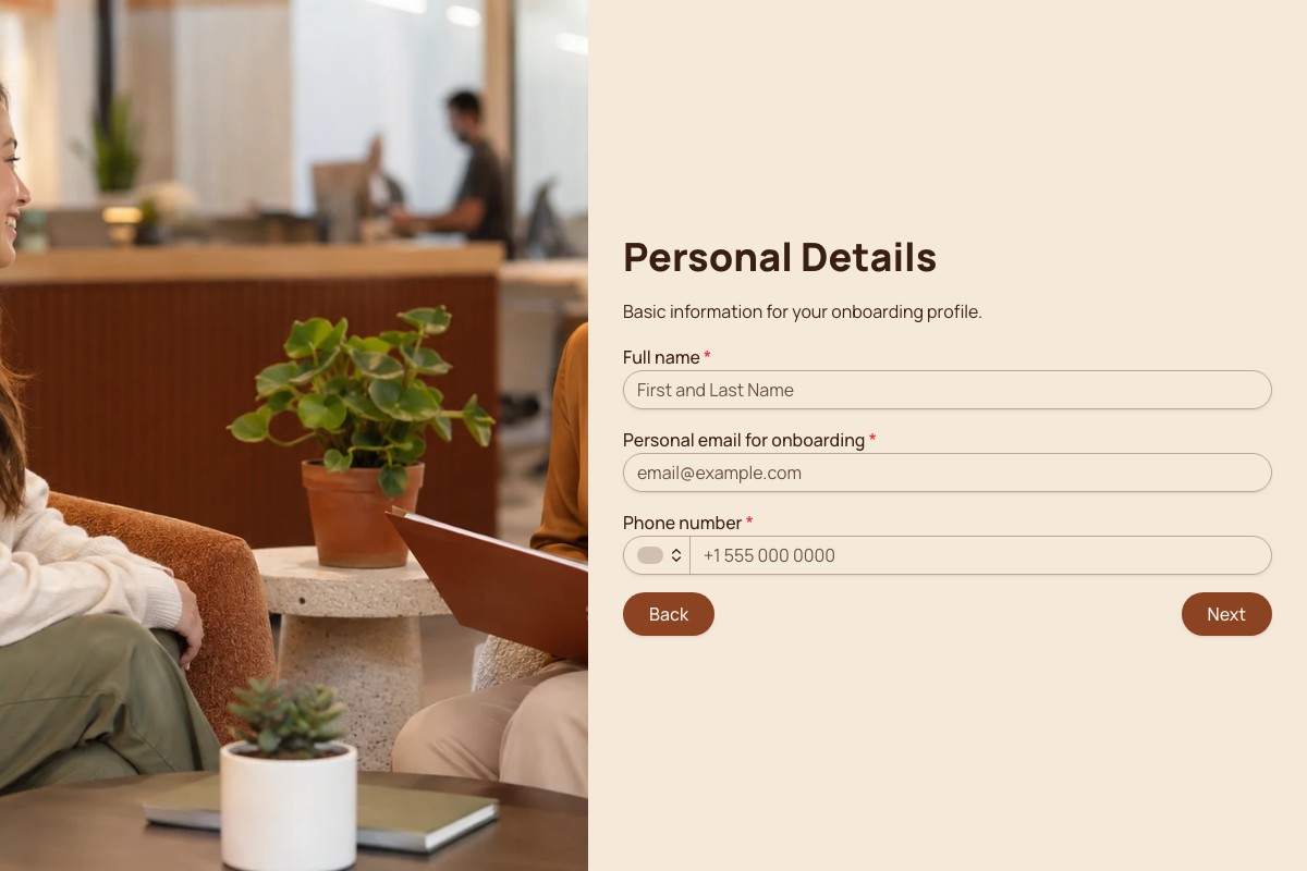 Employee Onboarding Information Form form template preview