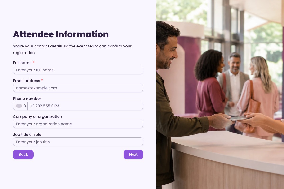 Event Registration Form form template preview
