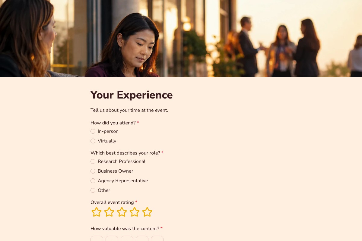 Post-Event Feedback Form form template preview