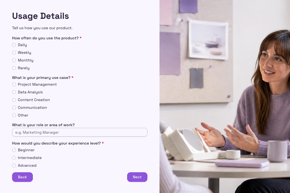Product Feedback Form form template preview