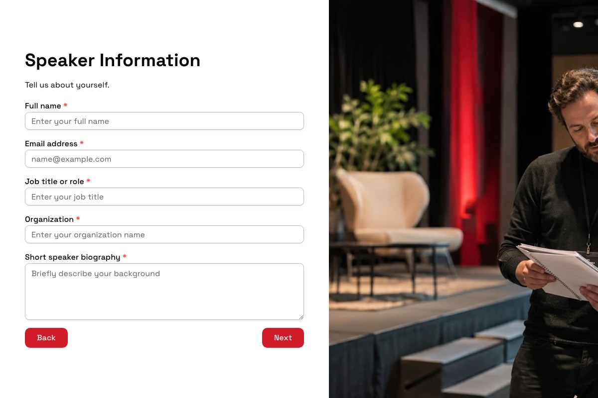 Speaker Proposal Form form template preview