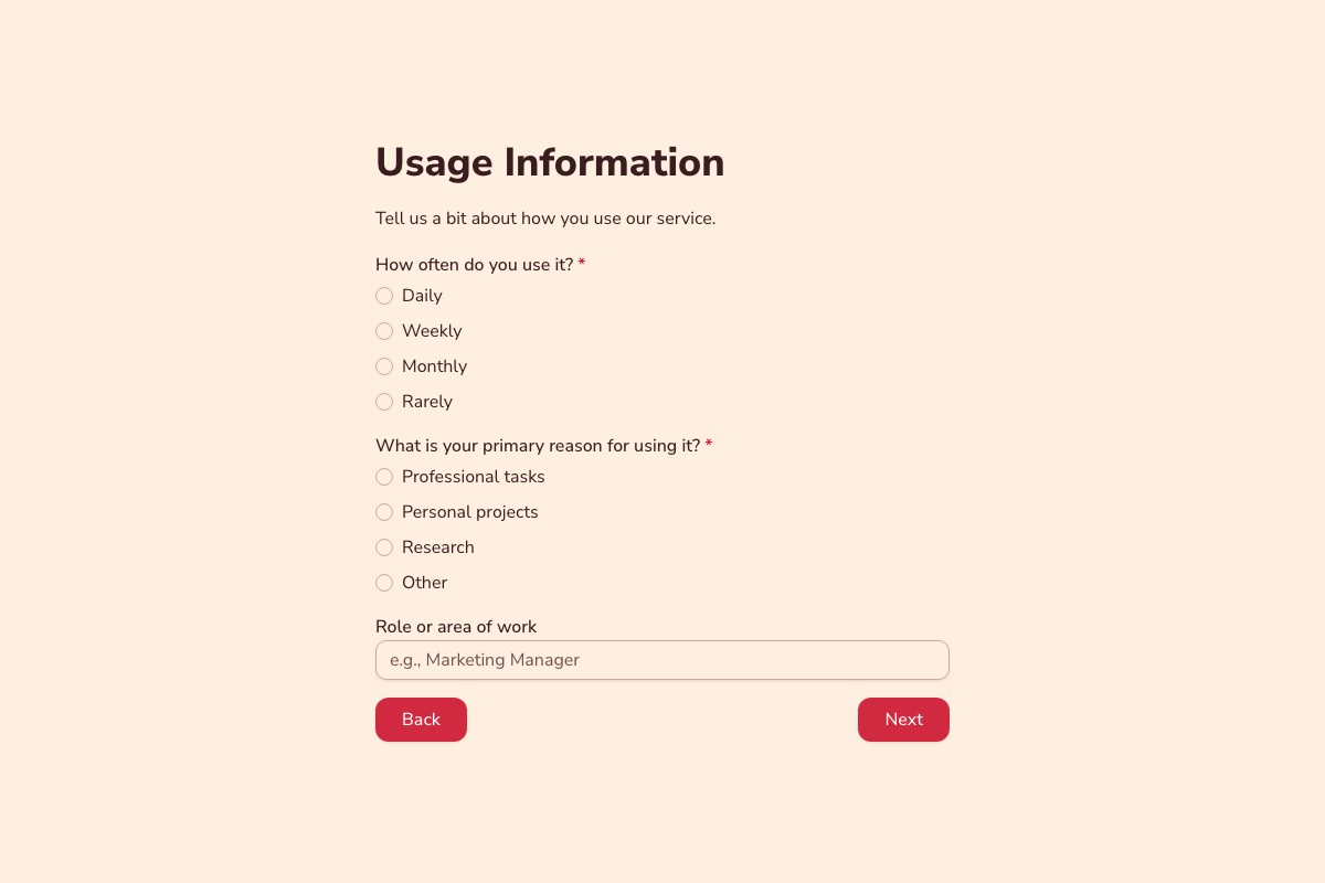 Customer Feedback Survey form template preview