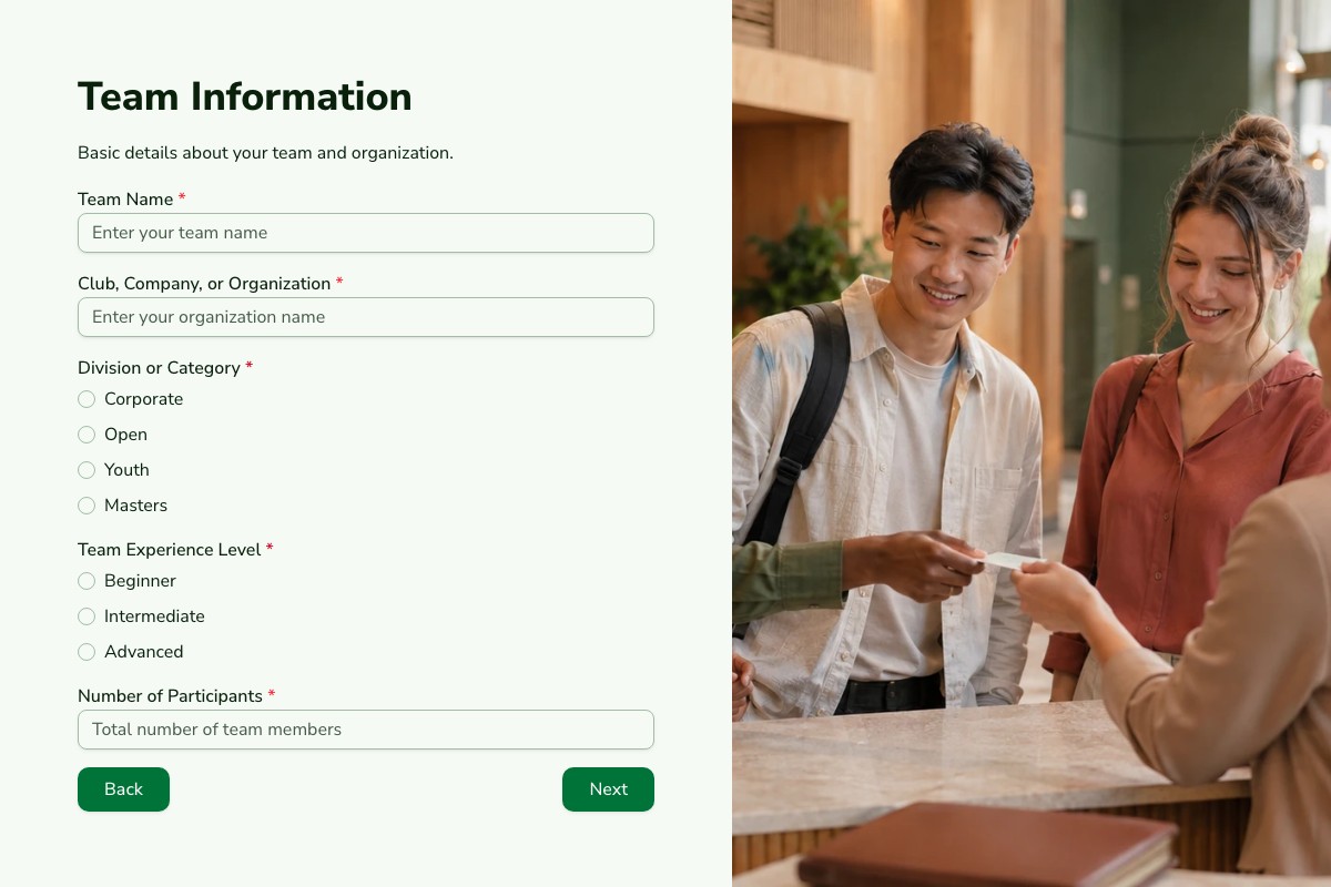 Team Registration Form form template preview